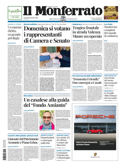 Il Monferrato - Edizione 70 del 23/09/2022